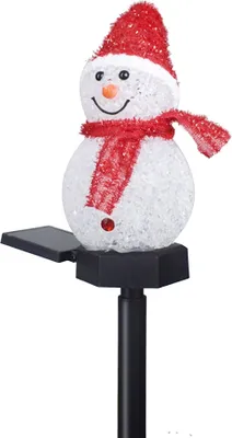 Produktbild von Solar Weihnachten Schneemann Boden eingesetzt Lampe Outdoor Garten Dekoration Landschaft LED Rasenlampe Gelb / Rot / Lila / Blau