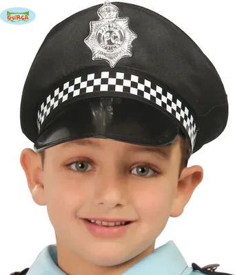 Produktbild von schwarzer Polizei Hut für Kinder Polizeimütze