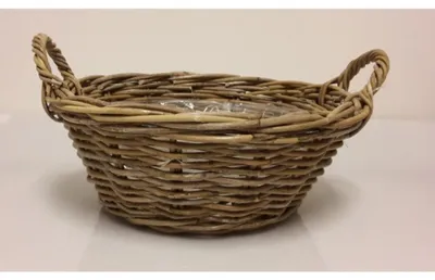 Produktbild von Blumentopf Schale Rattan Grau D35H15 Van der Leeden