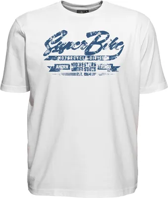Produktbild von Übergrößen T-Shirt Super Bike blau AHORN SPORTSWEAR Weiß 8XL