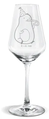 Produktbild von Mr. & Mrs. Panda Weinglas Avocado Feier - Transparent - Geschenk, Gute Laune, wein glas, Weißweinkelch, Weißwein, Party, Fete, Geburtstag