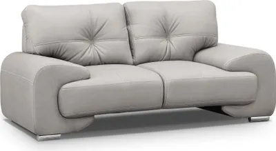 Produktbild von 2-Sitzer Sofa Maxime Lux mit bequemer Sitz Zweisitzer mit Wellenfedern Couch aus Kunstleder im modernes Design, Stoff: vega 02 - beige