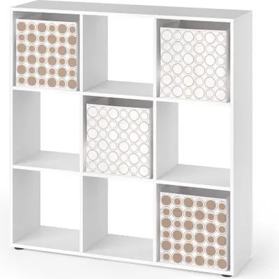 Immagine prodotto di Scaffale Vicco Nove Bianco 104 x 108 cm con 4 scatole pieghevoli opt.2, Model 37940