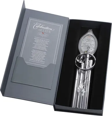 Productafbeelding van Famanu windgong met troostgedicht - 19 inch, zilver