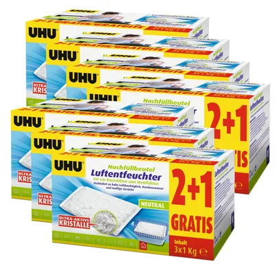 Produktbild von UHU Original Luftentfeuchter Nachfüllbeutel 3x1000g Neutral air max (7er Pack)