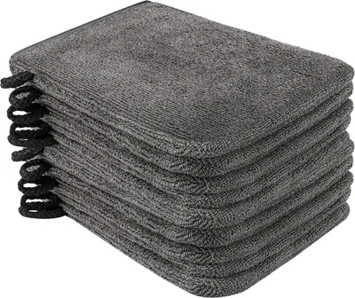 Zdjęcie produktu dla zestaw 10 rękawic do prania, frotte, mikrofibra, chłonne, 15x21 cm, ciemnoszare