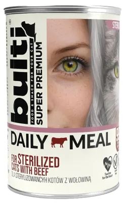 Obrázek produktu pro Krmivo pro kočky – vlhké krmivo pro kočky – Daily Meal hovězí a kuřecí – 400 g sterilizovaného krmiva pro kočky