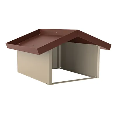 Image de hiyard Mährobotergarage angle / Wetterfeste Mähroboter-Garage & Schutzdach für Rasenroboter / perlbeige & rostbraun / Länge 777 mm · Breite 890 mm · Höhe 510 mm