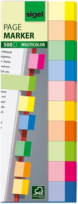 Produktbild von SIGEL HN682 Haftmarker, Papier,  Multicolor, verschiedene Farben, 50x15 mm, 500 Streifen