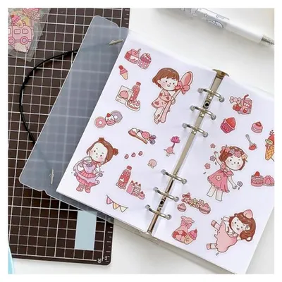 Produktbild von 40 Blatt Bindeblatt Beidseitig Glatt für DIY Sticker und Washi Tape Fans