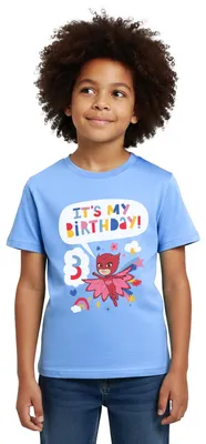 Produktbild von Spreadshirt PJ Masks Eulette Geburtstags Design 3. Geburtstag Kinder T-Shirt, 122/128 (7-8 Jahre), Himmelblau