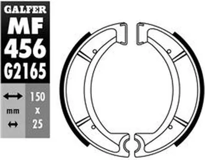 Immagine prodotto di Ganasce freno Galfer MF456G2165 OEM in mescola posteriore per Yamaha SR 490 - 600 ccm anno 1978 - 2000