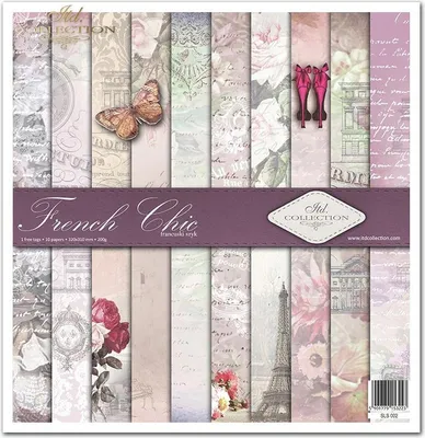 Obrázok produktu pre ITD COLELECTION Sada 11 kusov papierov na scrapbooking, 30x30 cm French Chic