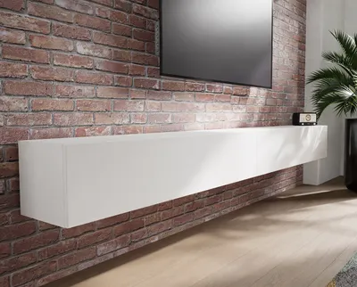 Produktbild von PLATAN ROOM Fernsehschrank TV-Lowboard 280 cm (2x140) In Weiß Hängend Oder Stehend Matt