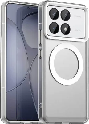 Image de Etui magnétique pour Xiaomi Redmi K70E, étui antichoc fin, mat et translucide Blanc