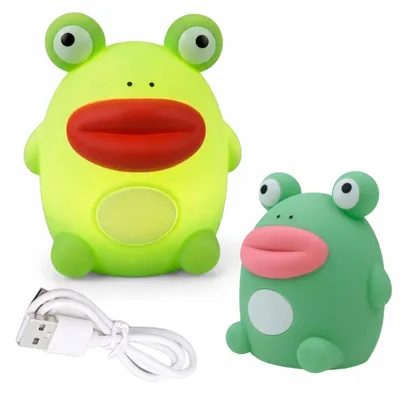 Zdjęcie produktu dla Lampka nocna LED dla dzieci, żaba, bezprzewodowa, zasilana przez USB