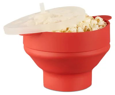 Popcornmaker Silikon faltbar für Mikrowelle BPA-frei rot