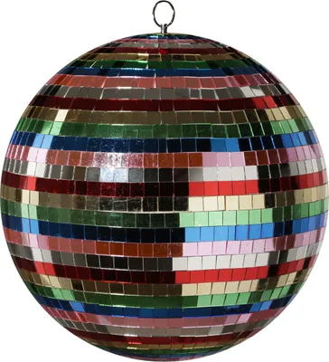 Produktbild von Spiegelkugel 30cm - Discokugel - Echtglas - 10x10mm Spiegel - bunt, mehrfarbig