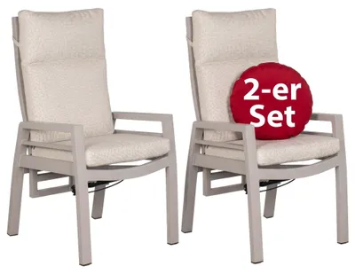 Produktbild von Garten Relaxsessel Sevilla Ivory – verstellbar, Alu/Textilene, Kissen