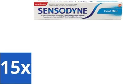 Obrázek produktu pro Zubní pasta Sensodyne – Cool Mint – Pro citlivé zuby – 75 ml – Výhodné balení – 15 kusů
