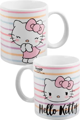 Produktbild von Hello Kitty Tasse - Stripes - Kaffeebecher aus Porzellan 320 ml