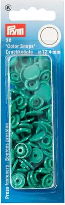 Obrázok produktu pre Plastové patentky "Color Snaps" okrúhle, 12,4 mm, 30 ks, zelené