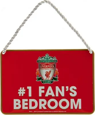 Produktbild von Liverpool FC - Nápis na dveřích "#1 Fans Bedroom" BS3724 (jedna velikost) (červená/bílá)