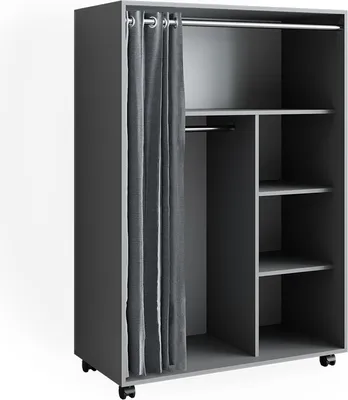 Produktbild von Kleiderschrank Vicco Doros Grau 100 x 146.6 cm mit Rollen, Model 40596