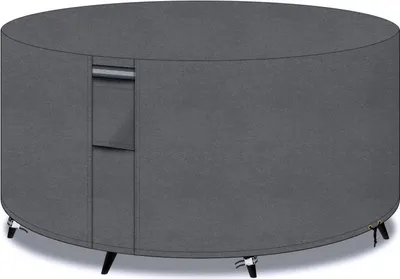 Productafbeelding van Tuintafelbeschermer, rond, 230x90 cm, grijs, 600D Oxford, waterdicht, winddicht, UV-bestendig
