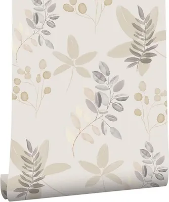 Immagine prodotto di Carta da parati autoadesiva foglie bianco grigio 0,4L x 10L m