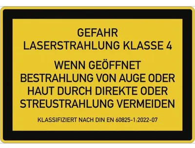 Produktbild von Dreifke® Aufkleber LASER KLASSE 4 DIN 60825-1, Textschild f. Zugangsklappen, ...