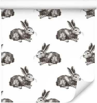 Obrázok produktu pre 10m VLIES WALLPAPER rolka škôlka zvieratá králik príroda ornamenty XXL