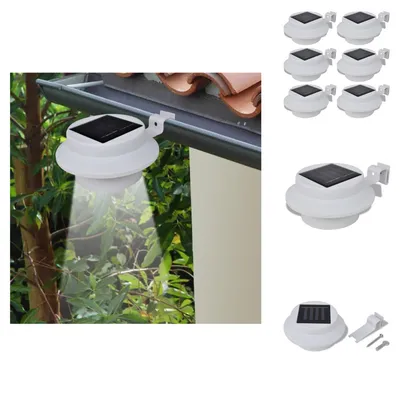 Productafbeelding van 6 x Buitenlamp zonne-energie set, tuinfakkel, dakgootverlichting, wit - Buitenverlichting