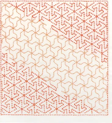 Produktbild von Olympus Sashiko Stickpackung "Hana Fukin Mutsutetsunagi Nagomi series", Stoff bedruckt, 34x34cm, hergestellt in Japan