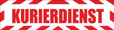 Produktbild von INDIGOS UG - Magnetschild "Kurierdienst" mit Rahmen 30 x 8 cm reflektierend - Magnetfolie für Auto / LKW / Truck / Baustelle / Firma