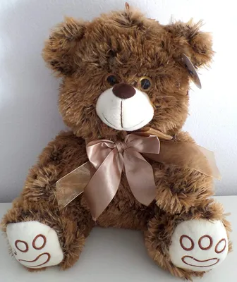 Immagine prodotto di Orso - Orso di peluche seduto con fiocco - 35 cm Marrone
