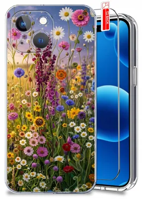 Imagen del producto de Funda para iPhone 15 Plus: diseños de verano, funda transparente y colorida + protector de pantalla de vidrio