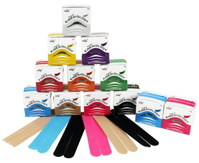 Produktbild von NASARA Kinesiologie Tape 12er Set inkl. 6 vorgeschnittene Quick Strips