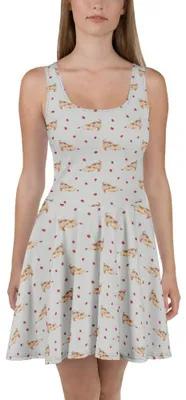 Produktbild von Mr. & Mrs. Panda Kleid Hund Marienkäfer M - Grau - Geschenk, Sprüche, Mischlinghund, Strandkleid, Shirtkleid, Damenkleid, Neugierig, Damen-Sommerkleid, Sommerkleid