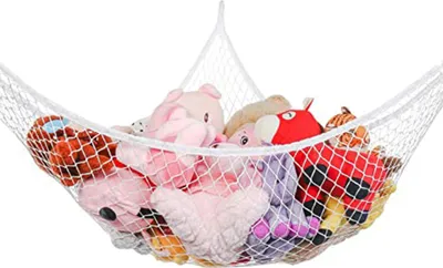 Produktbild von Spielzeugaufbewahrungshängematte Kinderspielzeugaufbewahrungshängematte-Weiß 180*120*120CM