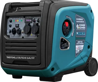 Obrázok produktu pre Könner & Söhnen Invertorový generátor na LPG/benzín KS 4000iEG S Odhlučnený kryt Plynový generátor 4000 W, 2x16 A prípojky, režim ECONOMY