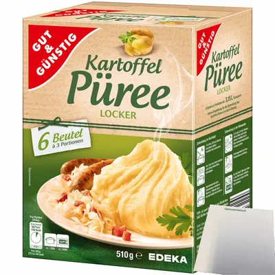 Produktbild von Gut & Günstig Kartoffelpüree 6x3 Portionen (510g Packung) + usy Block