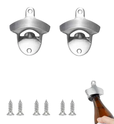 Wandflaschenöffner aus Metall, 2 Stück, Vintage, mit Schrauben