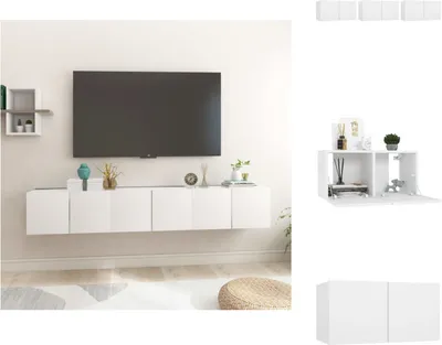 Produktbild von vidaXL TV-Hängeschränke 3 Stk. Weiß 60x30x30 cm -  TV-Möbel