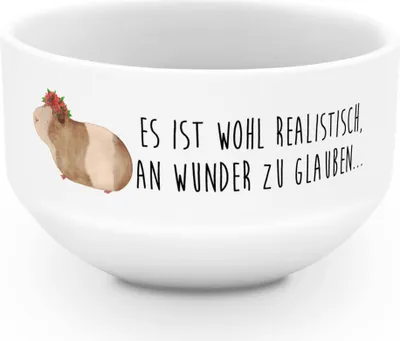 Produktbild von Mr. & Mrs. Panda Schüssel Meerschweinchen Weisheit - Weiß - Geschenk, Motivation, Blumenkind, Obstschale, Gute Laune, Müslischale, salatschälchen, Wunderland, Spruch