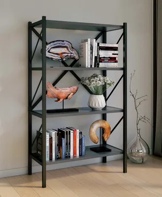 Produktbild von VCM Holz Metall Aufbewahrung Stand Regal Bücherregal Deko Bücher Standregal Insasi 4