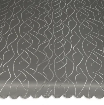 Produktbild von Tischdecke taupe rund 160 cm Ø damast Streifen bügelfrei fleckenabweisend