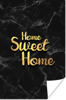 Produktbild von MuchoWow® Poster Zitat - Zuhause - Marmor - Gold 20x30 cm - Papierdruck