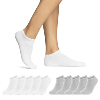 Produktbild von Sneaker Socken Herren Damen Baumwolle - 16900 Weiß/Grau 35-38 20 Paar