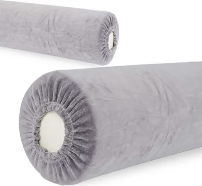 Obrázek produktu pro Habys velurový potah pro polštářek pod krk | 15x60 cm | Napínací potah s gumou | Masážní fyzioterapeutický wellness | Šedý